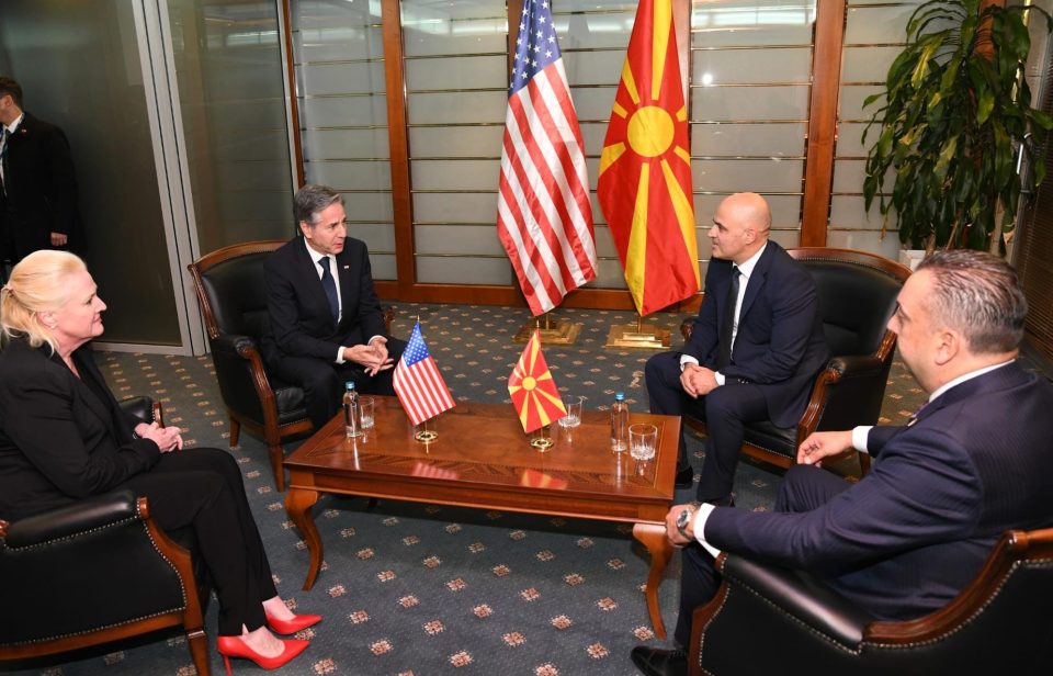 Ковачевски- Блинкен: Северна Македонија и САД негуваат силно стратешко партнерство и активна соработка на патот на македонското евро-интегрирање