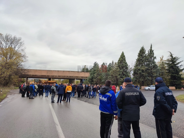 Работници на „Еуроникел“ го блокираа патот Кавадарци – Возарци, бараат спас за фабриката