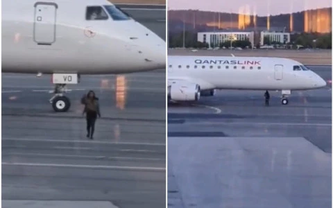 Патничка задоцнила на летот, па излегла на пистата – му мавташе на пилотот за да го застане авионот, еве како реагираше тој (ВИДЕО)