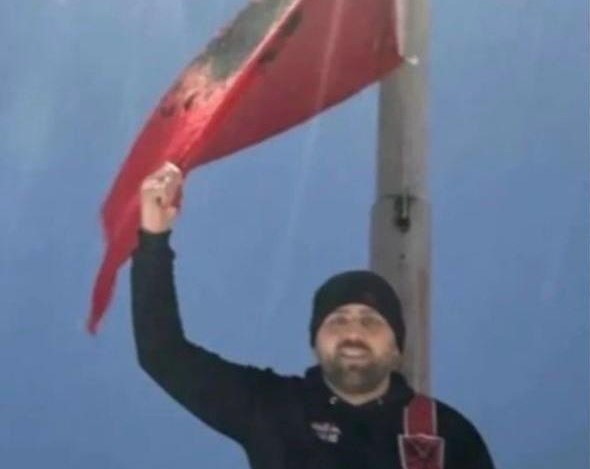 Приведено лицето кое го симна црковното и го постави албанското знаме на Попова Шапка