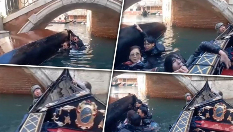 ВИДЕО: Поради селфи завршија во вода, туристи паднаа од гондола во Венеција