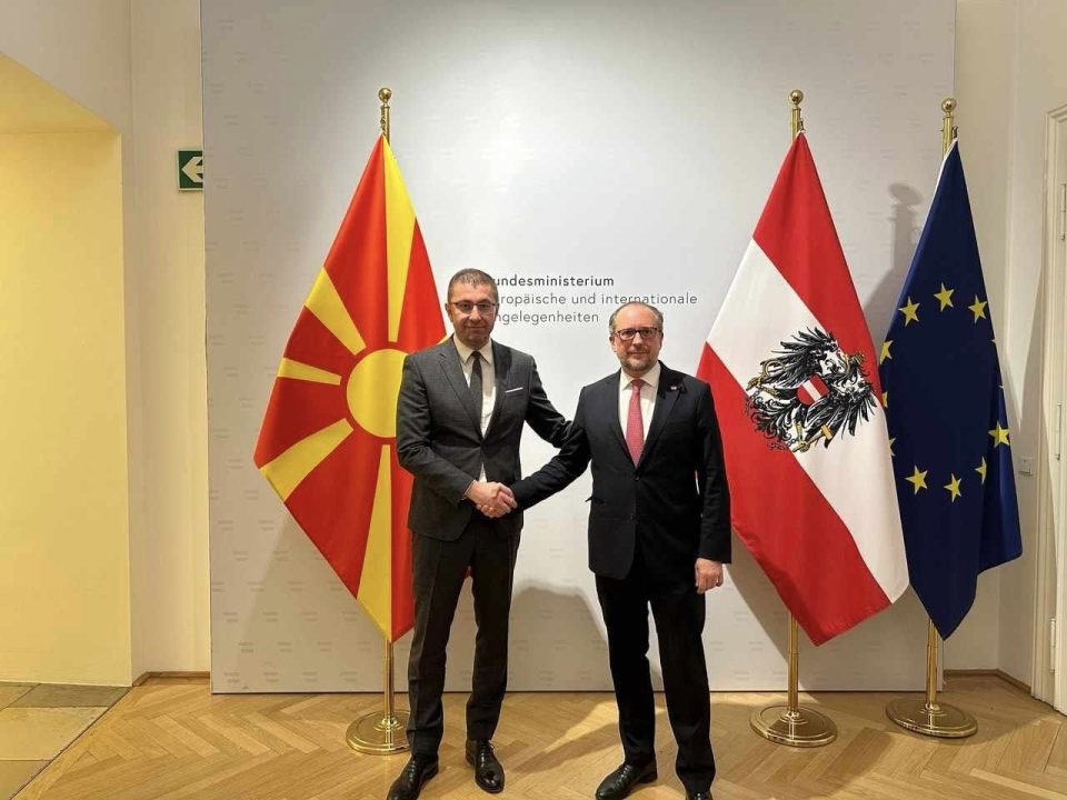 Мицкоски на средба со австрискиот министер за надворешни работи Шаленберг
