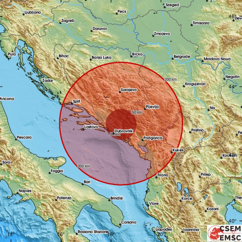 Силен земјотрес вечерва ја стресе Црна Гора, почувствуван и во БиХ