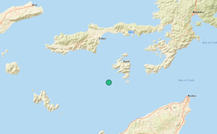 Умерен земјотрес во Егејското море