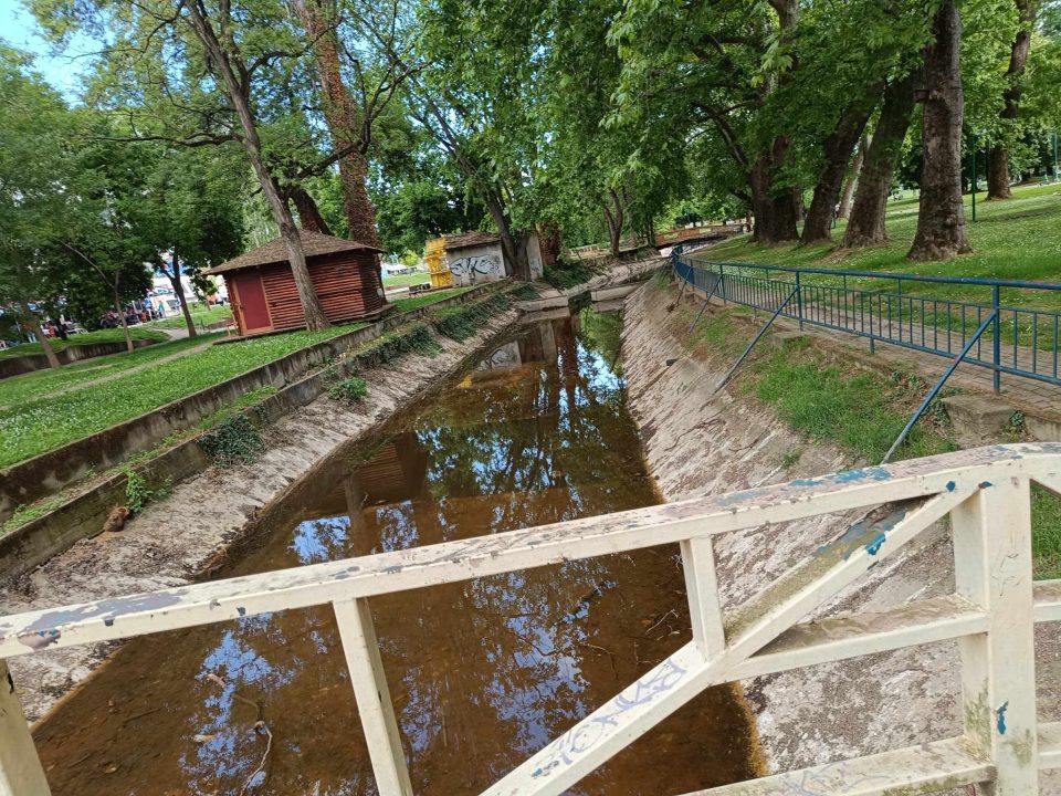 ПРЕСУШИ ЕДНО ОД ЕЗЕРЦАТА ВО ПАРК: Се што можеше да се уништи уништено од град Скопје,  тревата неискосена, граѓаните стравуваат од змии! (ФОТО)