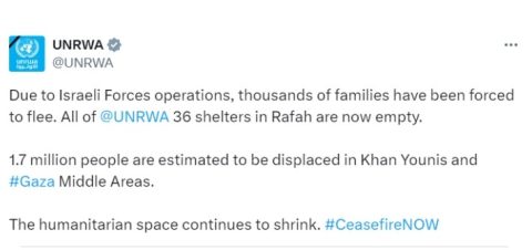 Магацините на агенцијата на ОН во Рафа испразнети поради израелските напади
