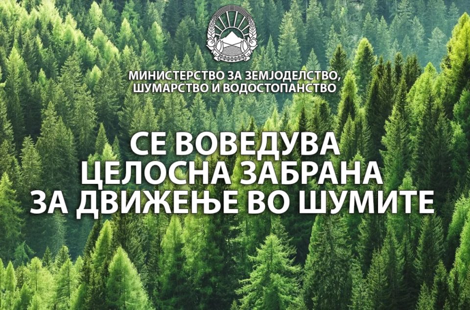 Од денеска целосна забрана за движење во шумите