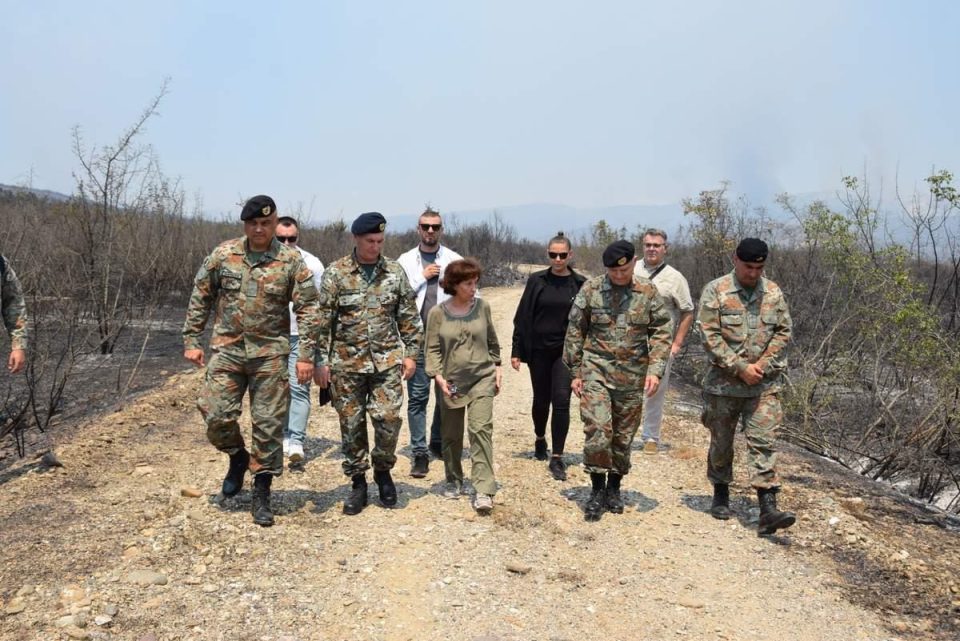 Сиљановска Давкова донесе одлука за ангажирање на Армијата во справувањето со кризната состојба поради пожарите