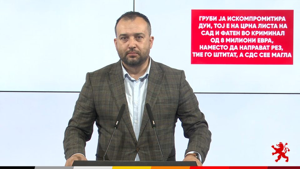 Лефков: Груби ја искомпромитира ДУИ, тој е на црна листа на САД и фатен во криминал од 8 милиони евра, наместо да направат рез, тие го штитат, а СДС сее магла