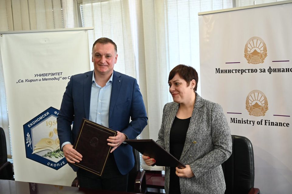 Потпишан меморандум за соработка меѓу Министерството за финансии и Економскиот факултет од Скопје
