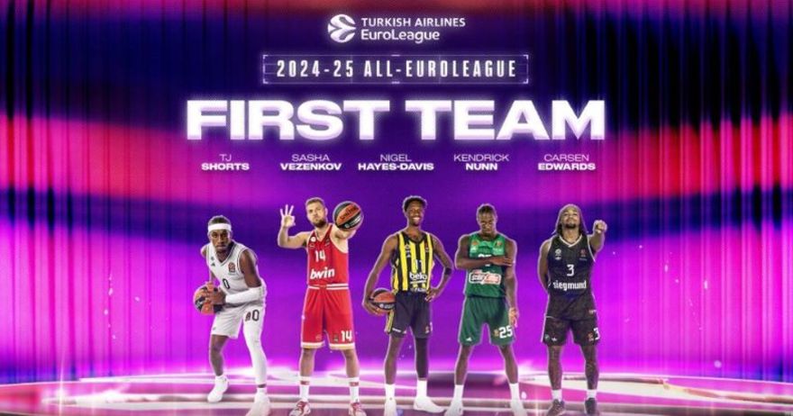 Македонскиот репрезентативец Ти-Џеј Шортс е дел од идеалната петорка на Евролигата
