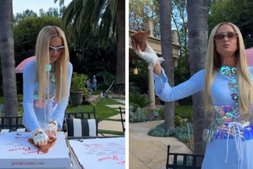 ВИДЕО: Парис Хилтон покажа како го отстранува вишокот маснотии на пица: Ги згрози сите