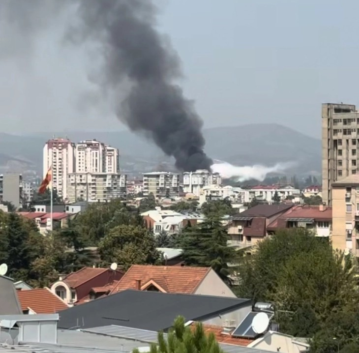 Ангелов: Се става под контрола пожарот кај бараките „лепенки“ во Карпош, нема информации за повредени