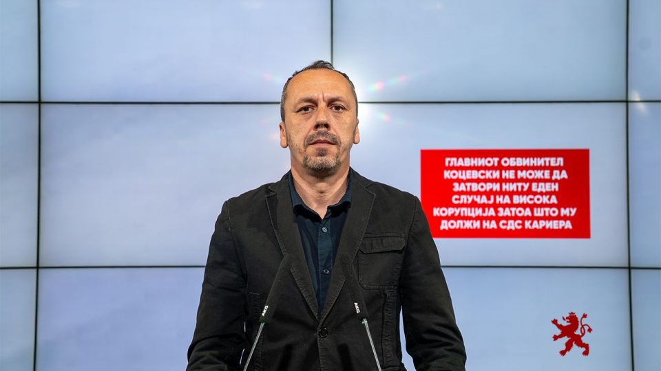 Петрушевски: Главниот обвинител Коцевски не може да затвори ниту еден случај на висока корупција затоа што му должи на СДС кариера