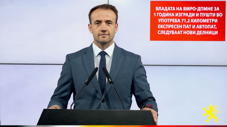 Стојаноски: Владата на ВМРО-ДПМНЕ за 1 година изгради и пушти во употреба 71.2 километри експресен пат и автопат, следуваат нови делници
