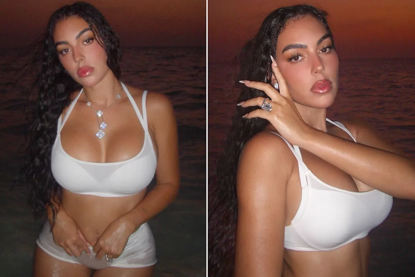 ФОТО: Георгина во бел провокативен комплет ги покажа облините и исончаниот тен