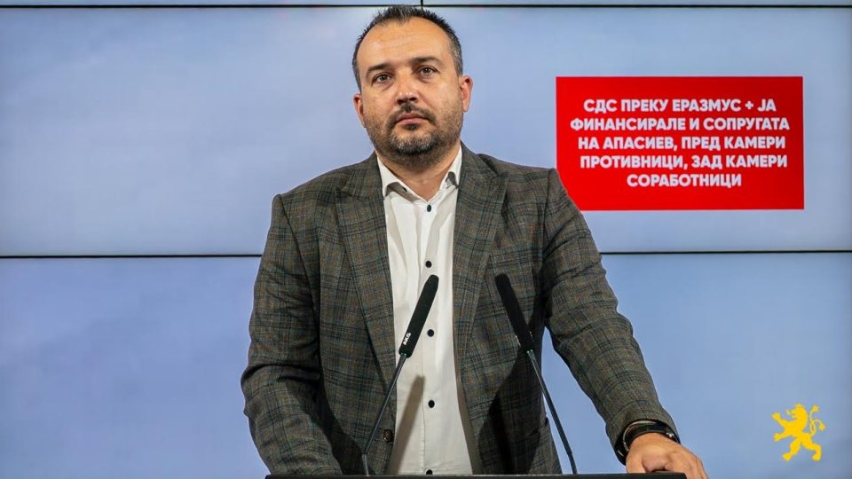 Лефков: СДС преку Еразмус+ ја финансирале и сопругата на Апасиев, пред камери противници, зад камери соработници
