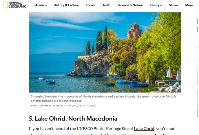 National Geographic: Охридското езеро задолжително треба да го посетите