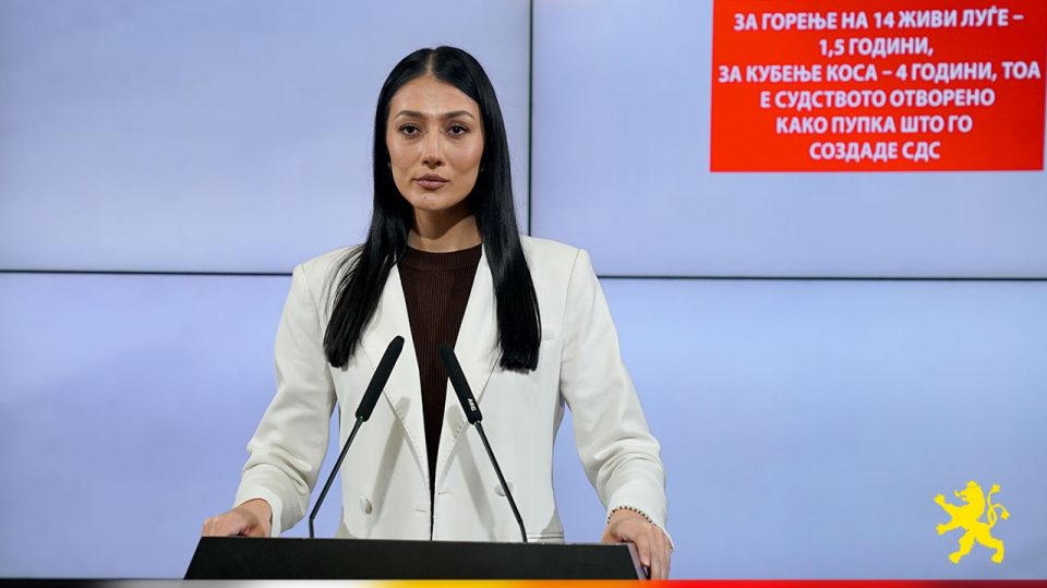 Андоновска: За горење на 14 живи луѓе – 1,5 години, за кубење коса – 4 години, тоа е судството отворено како пупка што го создаде СДС