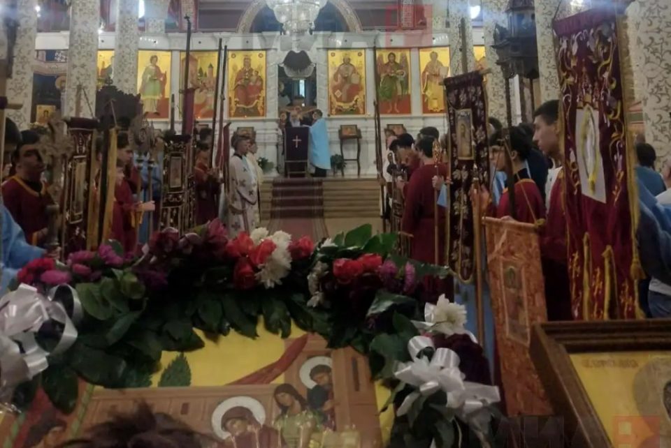 Вечерна богослужба и литија во храмот „Рождество на Пресвета Богородица“ во Скопје