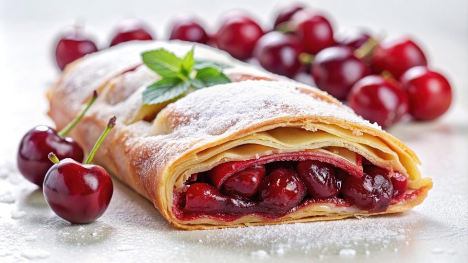 Штрудла со вишни и леблебија