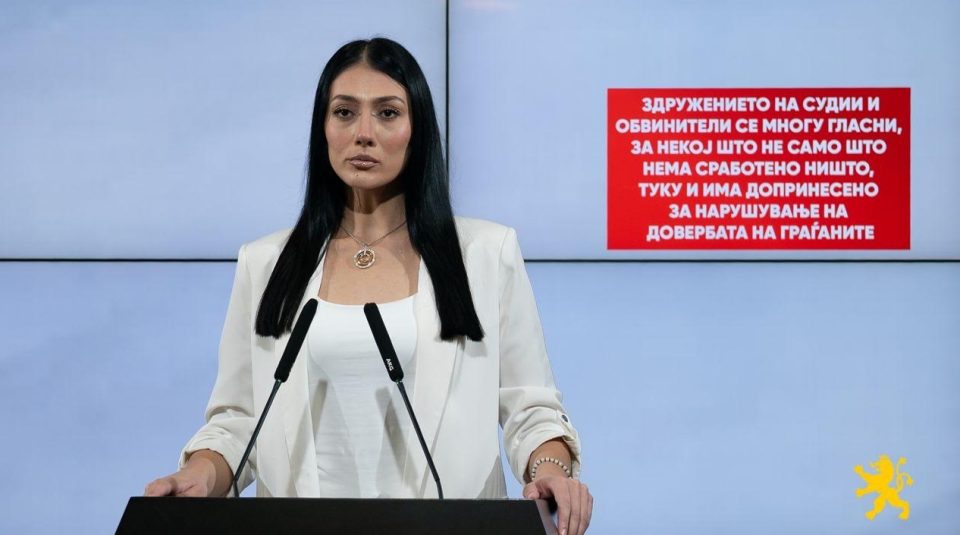 Андоновска: Здружението на судии и обвинители се многу гласни, за некој што не само што нема сработено ништо, туку и има допринесено за нарушување на довербата на граѓаните