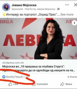 СКАНДАЛ во Струга: Шефот на ДУИ фатен како ја поддржува кандидатката на Левица!