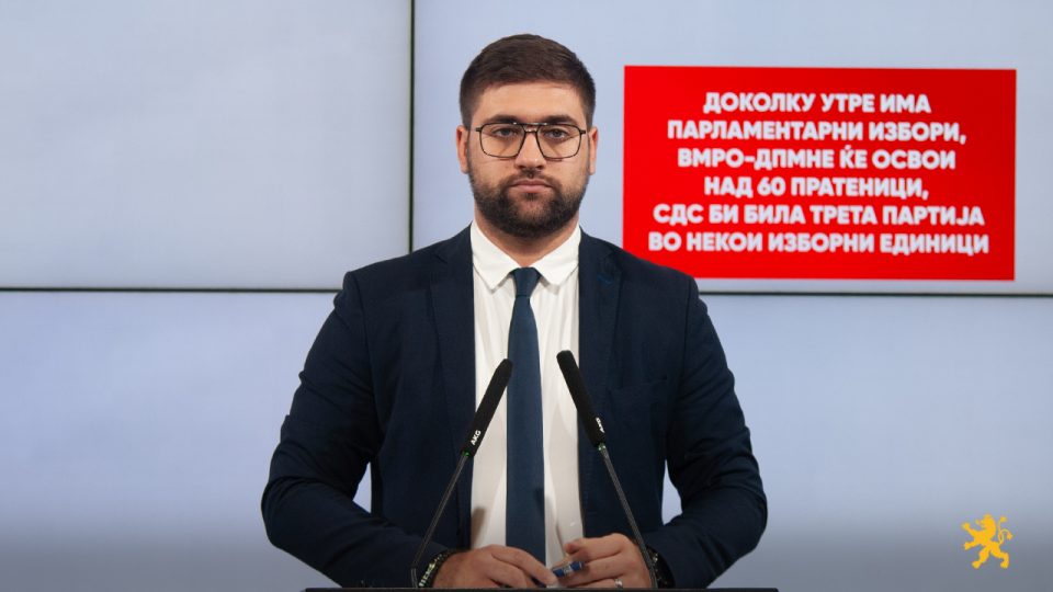 Манасиевски: Доколку утре има парламентарни избори, ВМРО-ДПМНЕ ќе освои над 60 пратеници, СДС би била трета партија во некои изборни единици