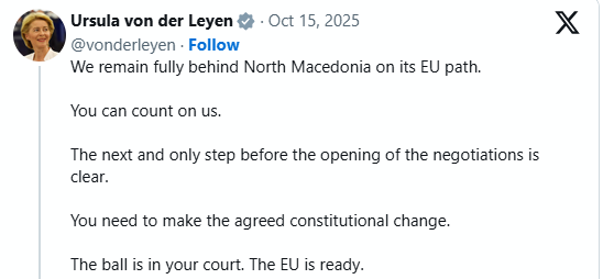 АНАЛИЗА: Уставните измени за Лајен станаа „топка“, која владата одамна ја шутна кон дворот на Брисел. Се вика ГАРАНЦИИ…