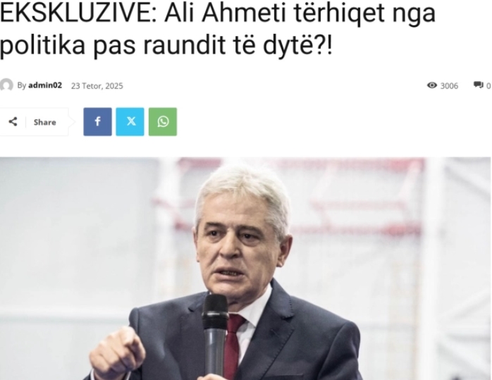 „Фол“: Ахмети размислува за повлекување по локалните избори