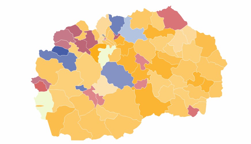 ВМРО-ДПМНЕ во првиот круг добива 32 градоначалници, ВЛЕН 5, НАИ 4, а СДСМ 3
