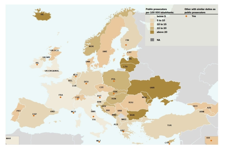 Македонија има повеќе обвинители од ЕУ земји како Германија, Франција, Италија, Белгија и Финска, а во регионот од Албанија и Грција