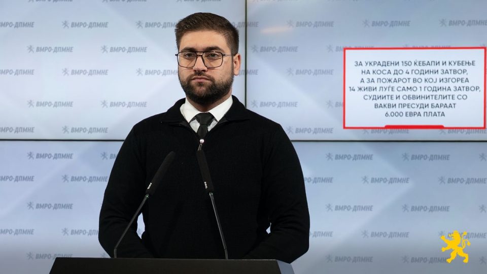 Манасиевски: За украдени 150 ќебапи и кубење на коса до 4 години затвор, а за пожарот во кој изгореа 14 живи луѓе само 1 година затвор, судиите и обвинителите со вакви пресуди бараат 6.000 евра плата