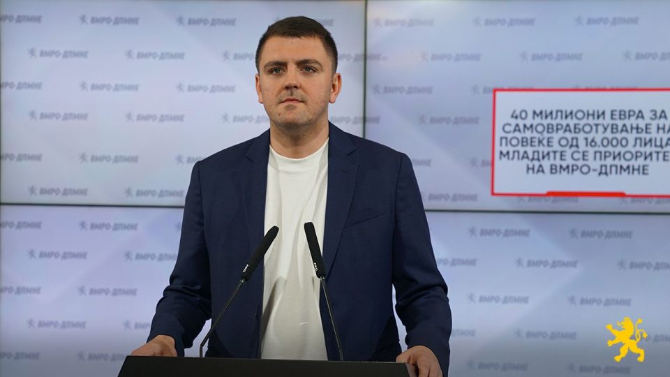 Попов: 40 милиони евра за самовработување на повеќе од 16.000 лица, младите се приоритет на ВМРО-ДПМНЕ