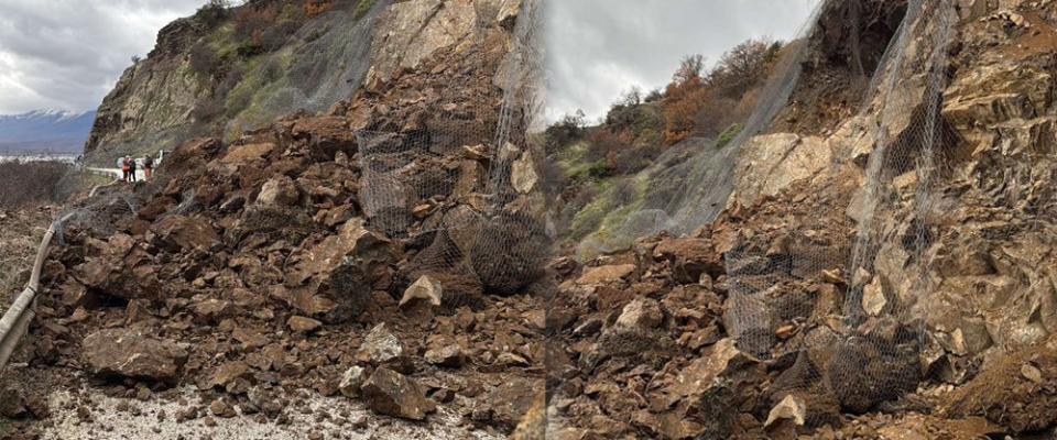 Поради одрон во прекин е сообраќајот на регионалниот пат Ресен- Граничен премин Стење