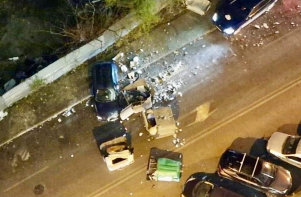 Турчин со возило удрил во контејнери и автомобил – избегал, но полицијата набрзо го фати