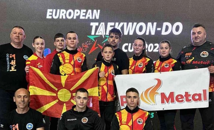 Два златни, еден сребрен и еден бронзен медал за македонските таеквондисти на Европскиот куп