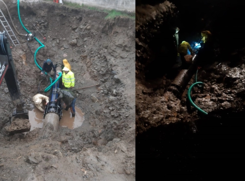 Гостивар без вода за пиење, градежна механизација оштетила две доводни цевки на водоводната мрежа