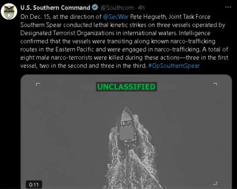 Осуммина убиени во нови напади врз сомнителни бродови за дрога