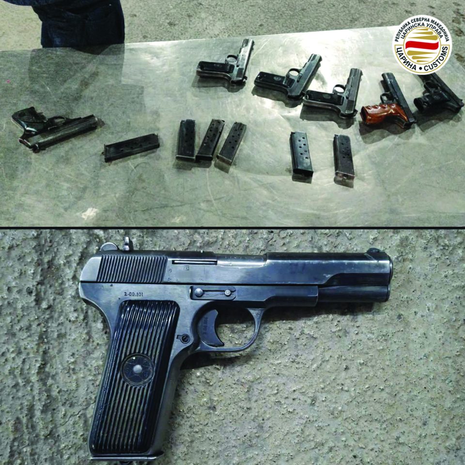 ВИДЕО: Спречен обид за сериозен меѓународен криминал – запленети девет пиштоли, едно лице во притвор