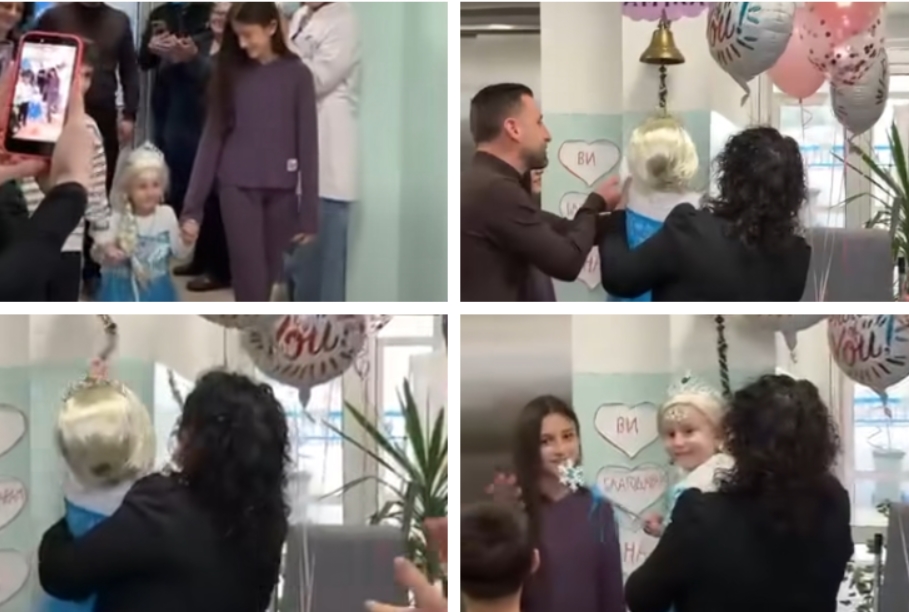 Малата Амина ја победи лошата болест: Маскирана во принцеза ја напушти клиниката, ѕвонеше најсреќното ѕвонче (ВИДЕО)