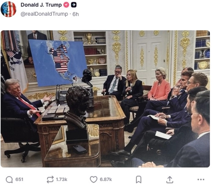 Трамп на социјалните мрежи ги „обои“ Канада и Гренланд во американски бои