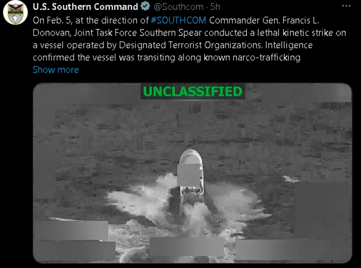 Двајца убиени во нов американски напад врз брод во Тихиот Океан