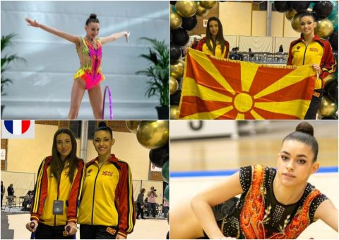 Живеат во Германија, но срцето им чука за Македонија: Илина и Ева Соколовски го развеаја македонското знаме во Франција