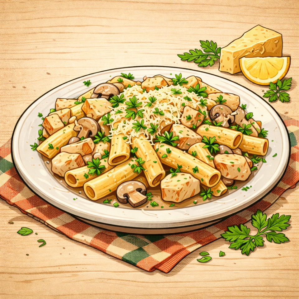 Брзи кремасти тестенини со пилешко и печурки (готови за 20 минути)