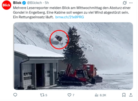 Несреќа во швајцарски ски-центар: Едно лице загина по пад на кабина од жичница