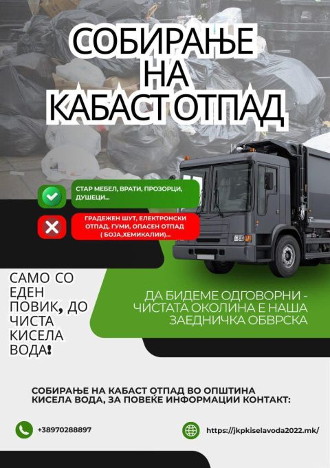 Собрани 80 тони кабаст отпад за 7 недели