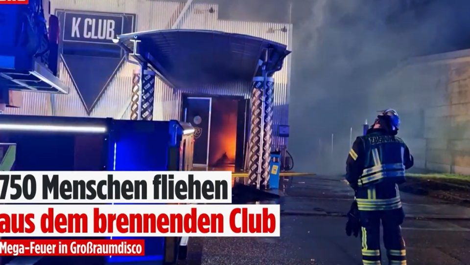 ОГНОТ ГО ПРОГОЛТАЛ ЦЕЛИОТ ОБЈЕКТ: Пожар во дискотека во Германија, во клубот имало околу 750 луѓе (ВИДЕО)